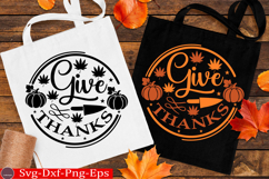 Give Thanks Fall Round Sign SVG Product Image 2