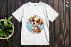 Cute Puppy With Collar Charm Clipart Sublimation PNG Product Image 2