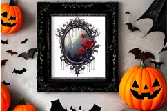 Gothic Halloween Watercolor Clipart PNG, Halloween PNG Product Image 2