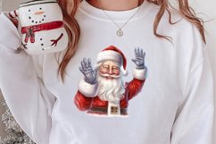 Christmas Santa Claus Peeking Clipart PNG Product Image 2