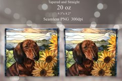 Stained Glass Dachshund and Sunflowers Tumbler Sublimation Product Image 2