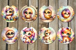 Rainbow animals | Car coaster &amp; key chain design bundle Product Image 2