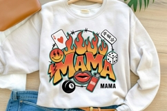 Flame Mama Sublimation Design | Retro Edgy Mama PNG Product Image 1