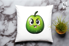 Green Apple Character Clipart Sublimation PNG Product Image 2
