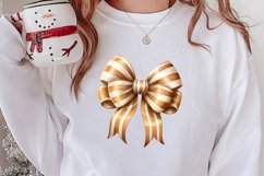 Gold Christmas Watercolor Clipart Sublimation, Christmas PNG Product Image 2