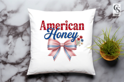 American Honey Patriotic Bow Sublimation PNG Product Image 2