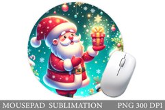 Santa Claus Mouse Pad. Christmas Mouse Pad Sublimation Product Image 1