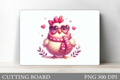 Cute Chicken Cutting Board. Valentines Cutting Board Design Product Image 1