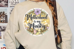 Motherhood Is My Ministry Sublimation, Retro Floral Mama Png Product Image 2
