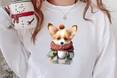 Christmas Dog And Coffee Clipart, Christmas Clipart Product Image 2