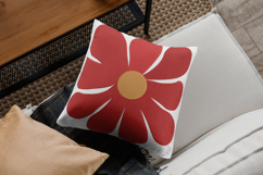 Bold Red Daisy Modern Embroidery Design Product Image 2