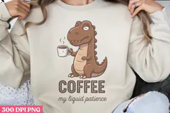Coffee, my liquid patience PNG, Funny Coffee Animals Sublima Product Image 1