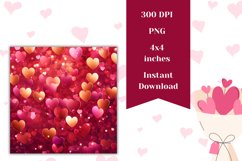 Valentine Coaster Design, Glitter Heart Square Coasters PNG Product Image 2