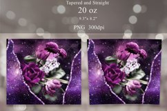 Galaxy Glitter Roses Tumbler Seamless Wrap Sublimation Product Image 2