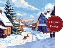 Winter Snow Tumbler Wrap Design, Christmas Tumbler Template Product Image 2
