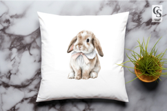 Cute Watercolor Bunny Illustration Clipart Sublimation PNG Product Image 3