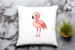 Pink Flamingo Watercolor Clipart Sublimation PNG Product Image 2