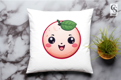 Cute Peach Fruit Characters Clipart Sublimation PNG Product Image 2