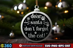 Dear Santa don't forget the cat SVG, Cat Christmas SVG Product Image 2