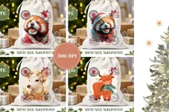 Christmas Red Panda Santa Sack, Christmas Santa Sack Print Product Image 2