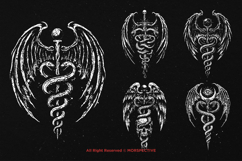 10 Bundle Dark Art Caduceus Snakes Wings Medicine Symbol Product Image 3
