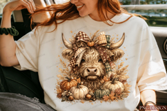 highland cow png,fall cow png,autumn cow,highland cow sublim Product Image 3