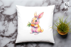 Cute Bunny With Carrot Clipart Sublimation PNG Product Image 2