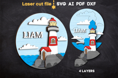 Baby Name Sign Lighthouse SVG laser cut file for Glowforge Product Image 2