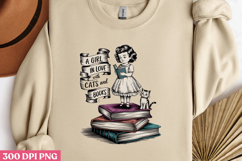 A GIRL WHO LOVES PNG, Book Lover Sublimation PNG Product Image 2