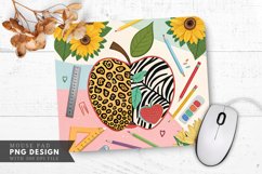 Vibrant Apple Animal Prints and Flowers Mouse Pad PNG Product Image 1