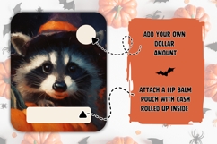 Cute Halloween Raccoon Gift Card Printable, Kids Card Product Image 2