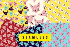 6 Cartoon Cats Patterns Pack Product Image 3