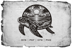 Tropical Sea Turtle Silhouette Vector Bundle Product Image 2