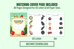 PreSchool 12 Fruit Vegetable Shadow Matching Activity Pages Product Image 2