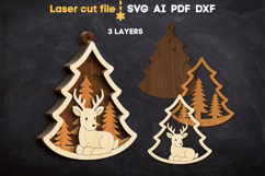 Deer Christmas Tree Toy SVG laser cut file for Glowforge Product Image 2