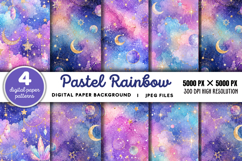 Pastel Rainbow Unicorn Glitter Background JPG Product Image 1
