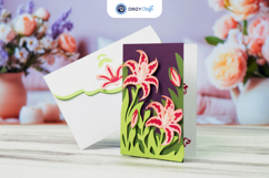 Lily Flower Greeting Card - 3D SVG Product Image 2