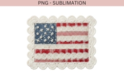 Patriotic Patchwork Flag PNG, USA Fabric Flag Clipart Product Image 2
