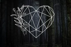 Floral polygonal heart SVG PNG EPS Product Image 2