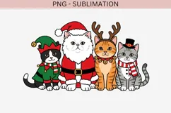 Cute Christmas cats png design for T-shirts Product Image 2