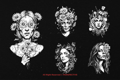 10 Bundle Dark Art Floral Life Girl Women with Rose Plant Product Image 3