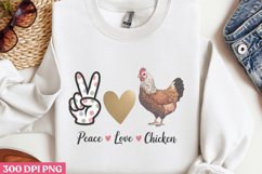 Peace Love Chickens PNG, Beauty Farm Sublimation PNG Product Image 2