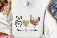 Peace Love Chickens PNG, Beauty Farm Sublimation PNG Product Image 2