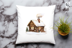 Cozy Winter Cabin Scene Sublimation Clipart PNG Product Image 2