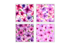 Watercolor Petunia Flower Digital Paper Product Image 2