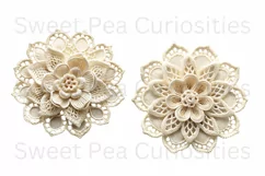 Crochet, Lace, Cluster, Ephemera, PNG, Flower, Clipart Product Image 2