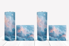 Glitter Sky Tumbler Wrap, Blue Tumbler Sublimation Product Image 2