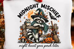 Nocturnal Nonsense Halloween Opossum PNG, Funny Witchy Woodl Product Image 2