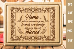 Home Blessed Sign SVG, Cutting board laser file Product Image 1