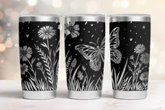 20oz Tumbler laser svg Floral wrap| Wildflowers pattern Product Image 1